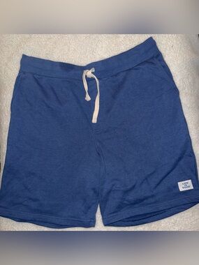 Life is Good Men’s Large Blue Terry Lounge Sweat Shorts Drawstring Pockets